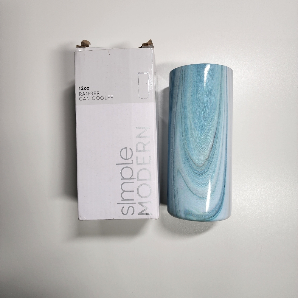 Simple Modern Skinny Can Cooler Sleeve Holder Slim 12oz Blue Marble NEW